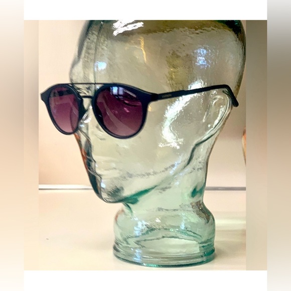 Unisex Matte Black Rim CARRERA Italian Sunglasses with Zippered Hard Case - Picture 11 of 13